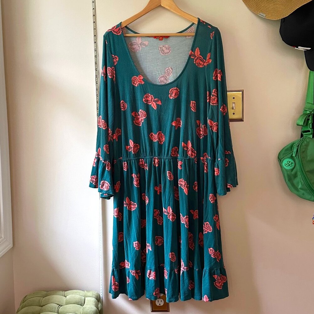 Modcloth long sleeve dress, 2X, teal